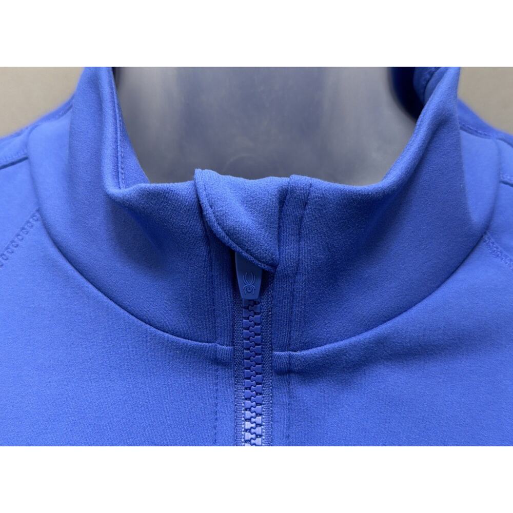 Spyder Active Jacket Women XL Blue Zip Up Activewear Outdoor Pockets Thumb Holes - Picture 4 of 8